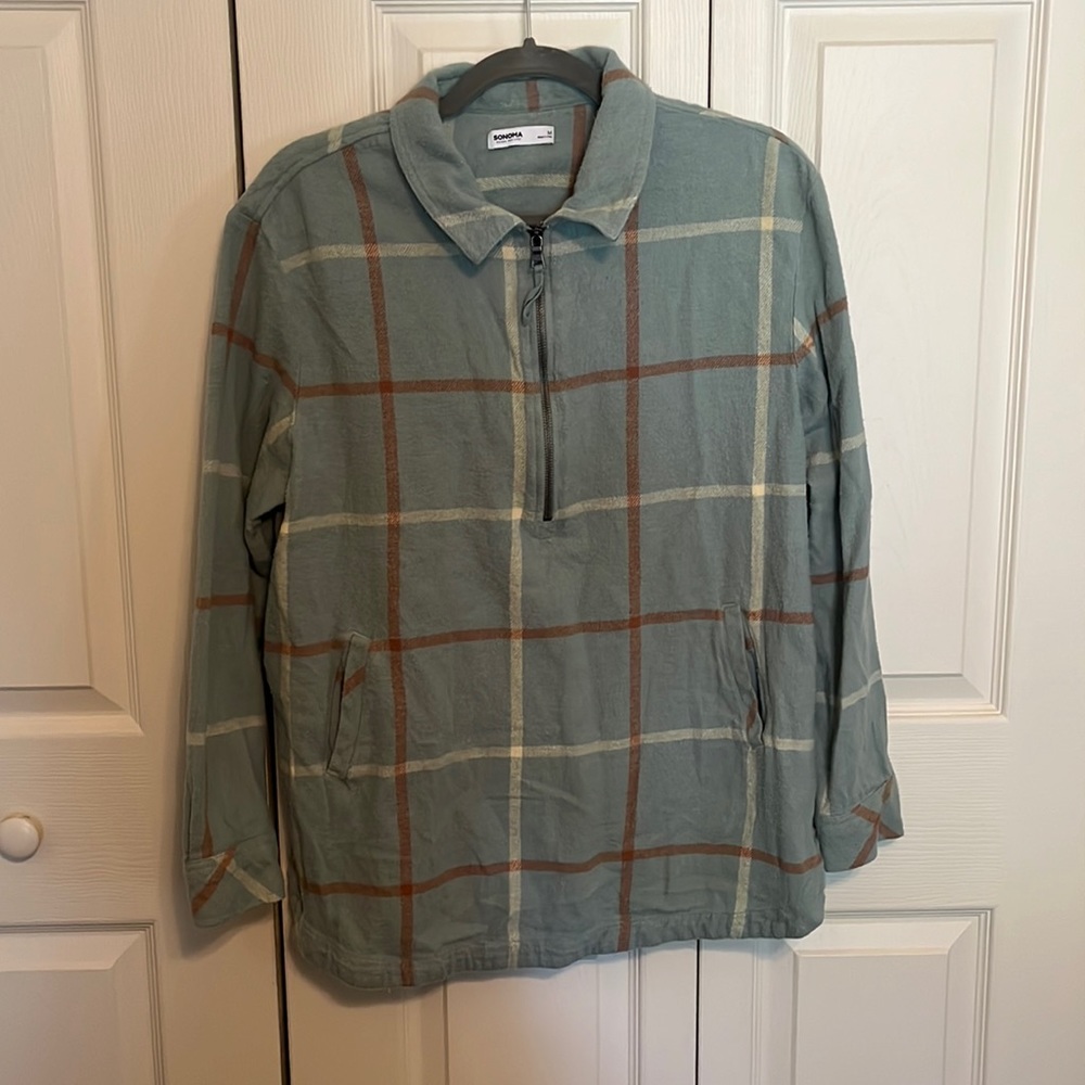 Sonoma Plaid Quarter Zip Top